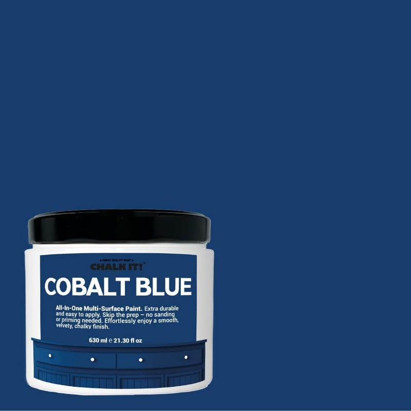CHALK IT! ! All-in-One Multi-Surface Chalk Paint for Furniture & Cabinets - No Sanding, No Primer, Built-In Top Coat Water-Based, Low-Odor, Fast-Drying, Matte Finish (Cobalt Blue) - Image 2